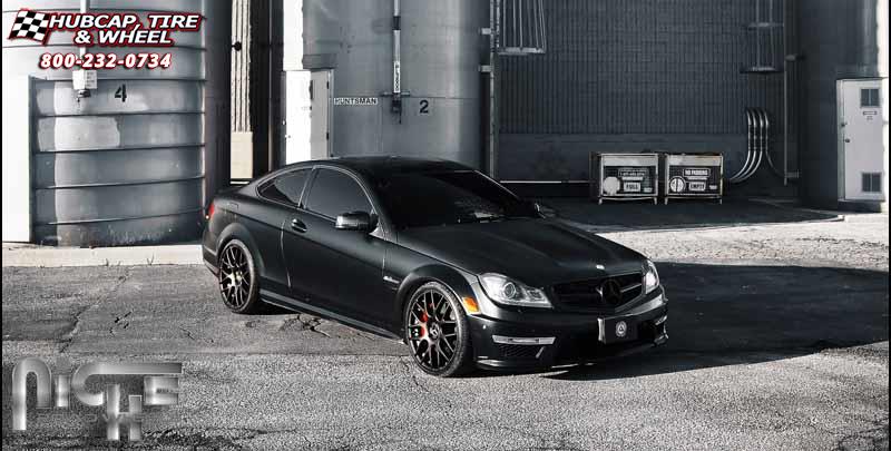 vehicle gallery/mercedes benz c63 niche circuit m108 20x85  Black & Machined wheels and rims